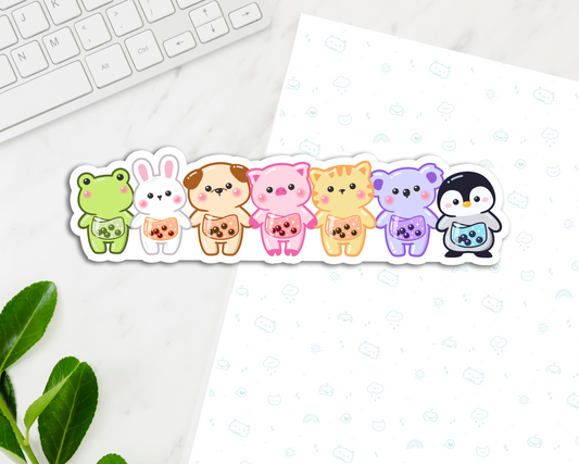 Boba Animals Long Sticker
