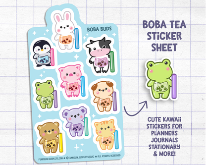 Boba Animals Sticker Sheet