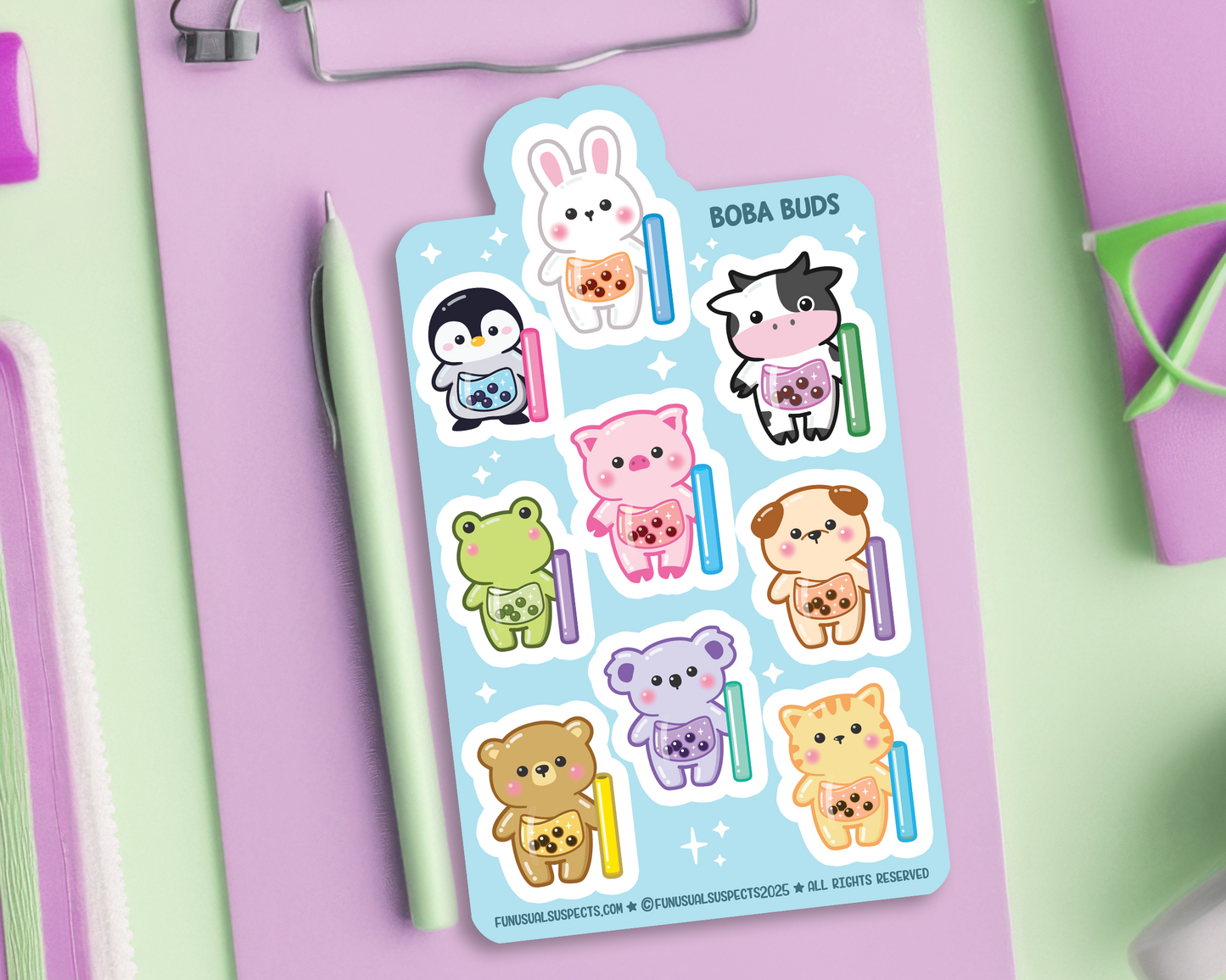 Boba Animals Sticker Sheet