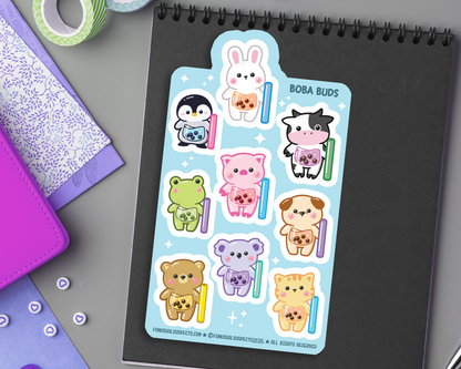 Boba Animals Sticker Sheet