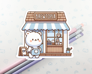 Bear Coffee Stand Sticker
