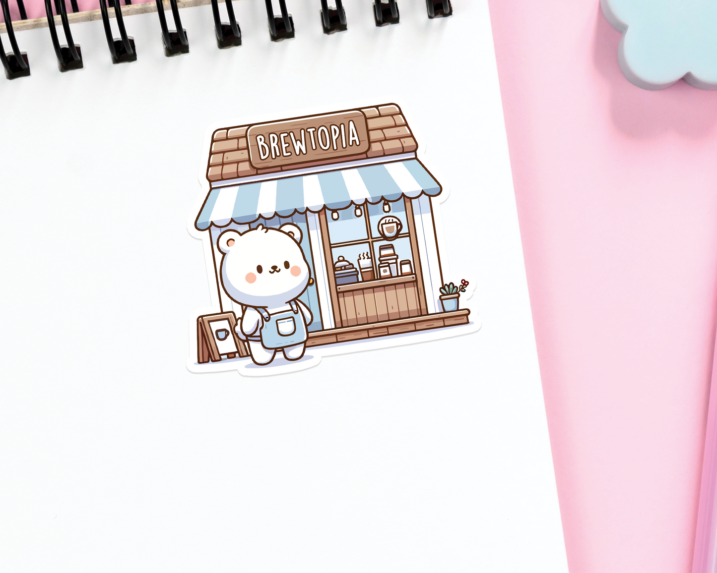 Bear Coffee Stand Sticker