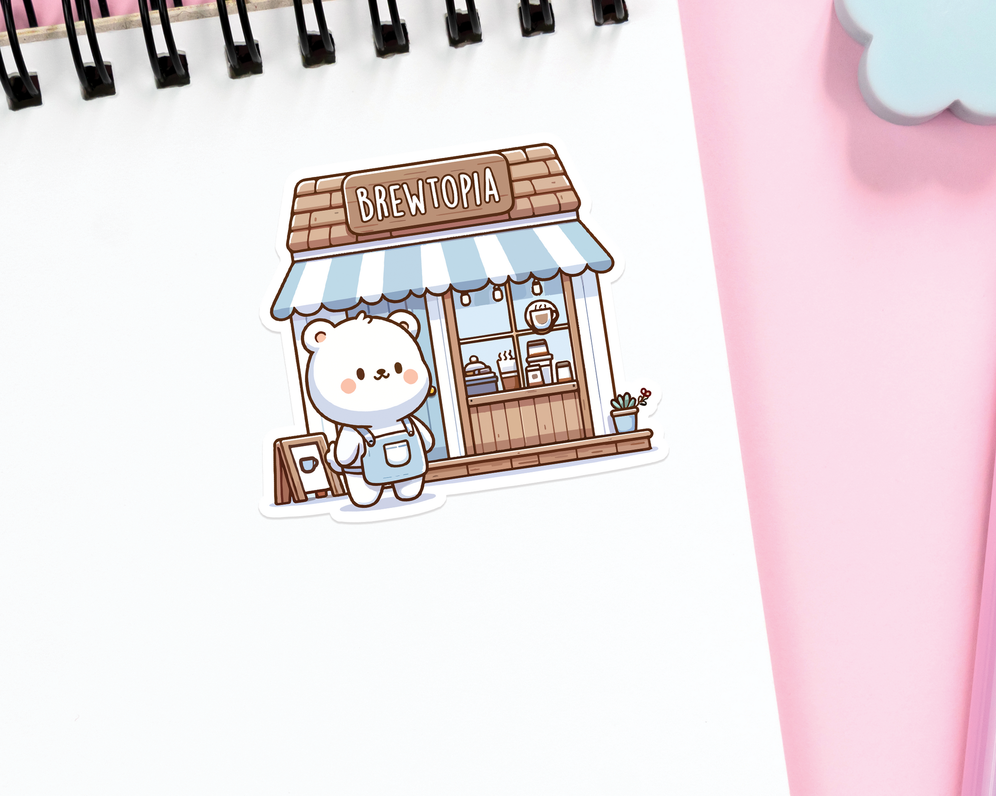 Bear Coffee Stand Sticker