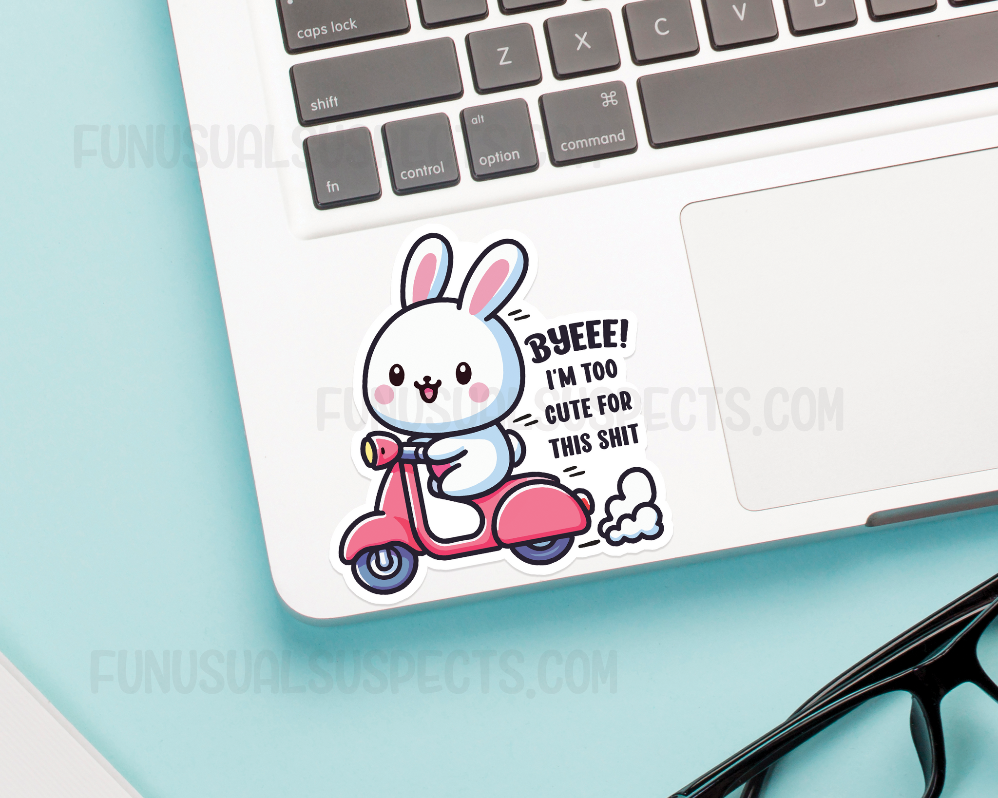 Byeee Sticker Bunny Byeee Sticker – FunUsualSuspects