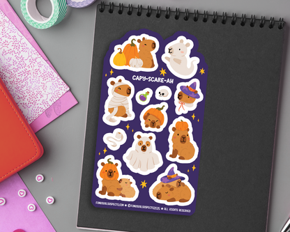 Capybara Halloween Sticker Sheet