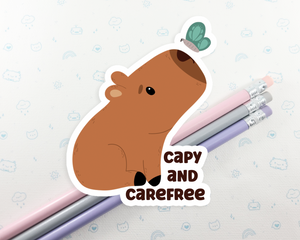 Capybara Capy and Carefree Sticker