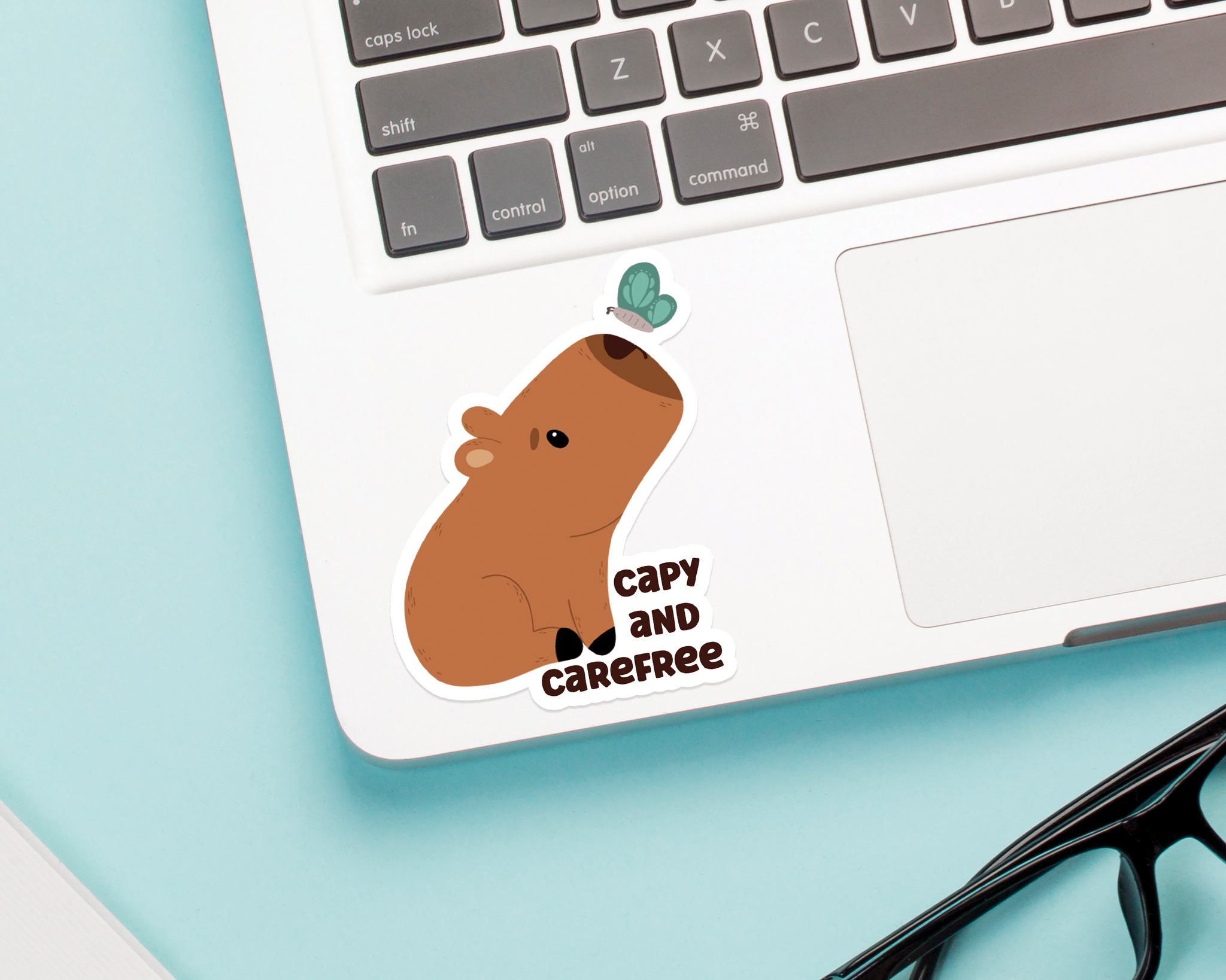 Capybara Capy and Carefree Sticker