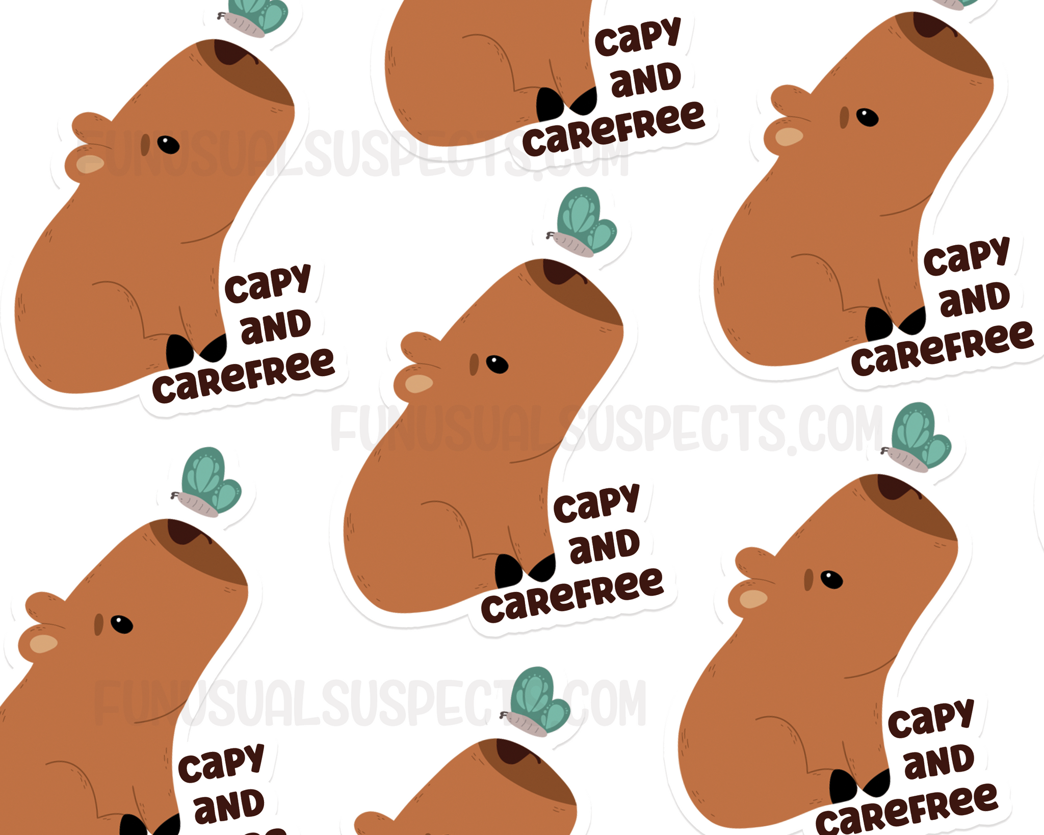 Capybara Capy and Carefree Sticker
