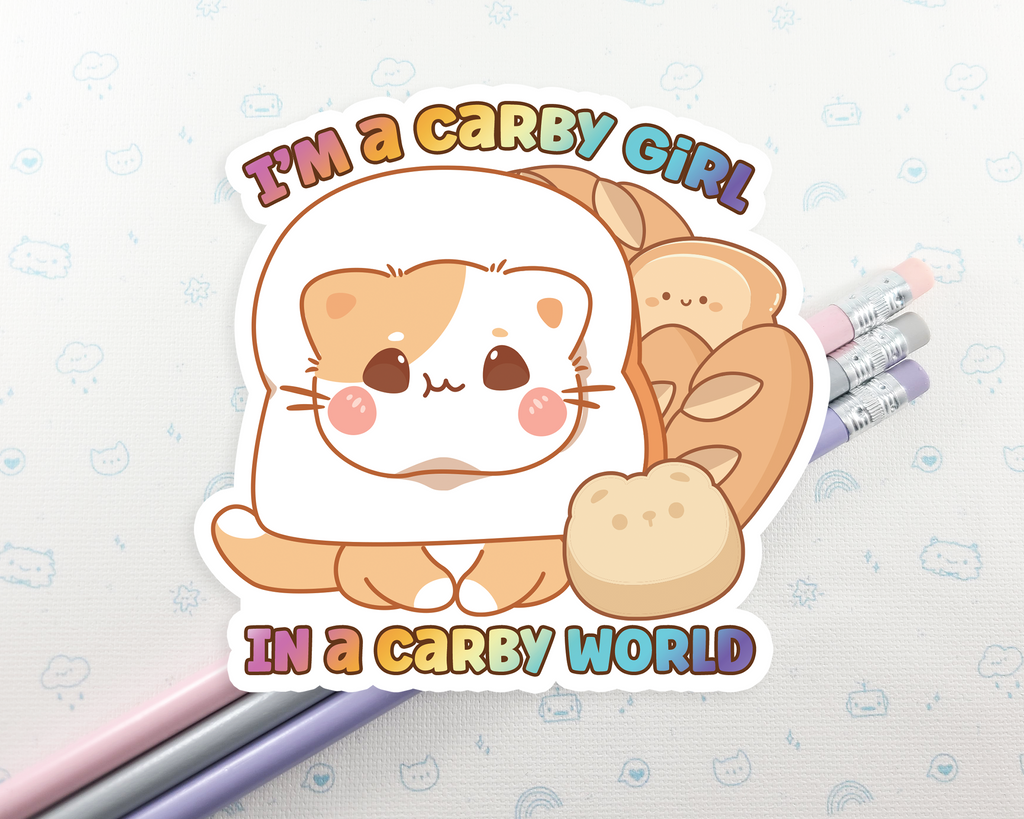Carby Girl Cat Sticker