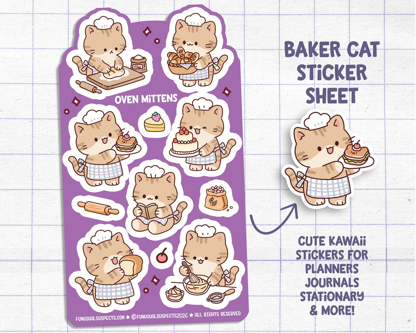 Cat Baker Sticker Sheet