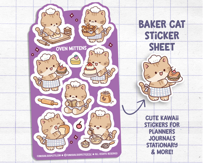 Cat Baker Sticker Sheet