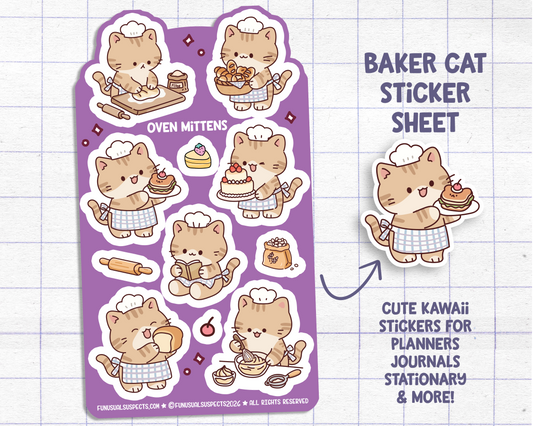 Cat Baker Sticker Sheet