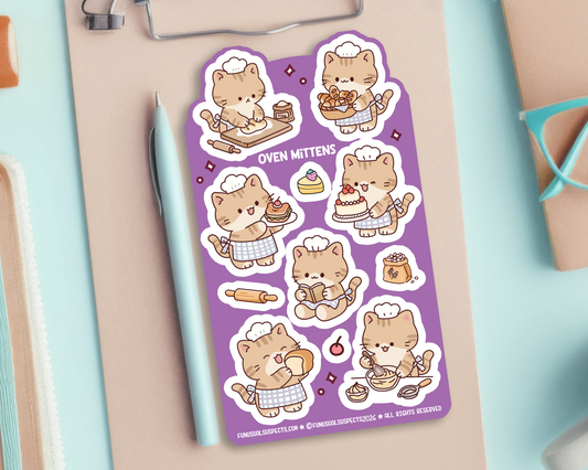 Cat Baker Sticker Sheet