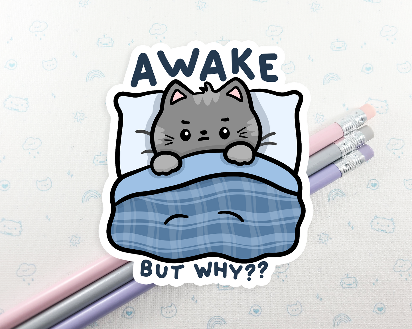 Cat In Bed Sticker
