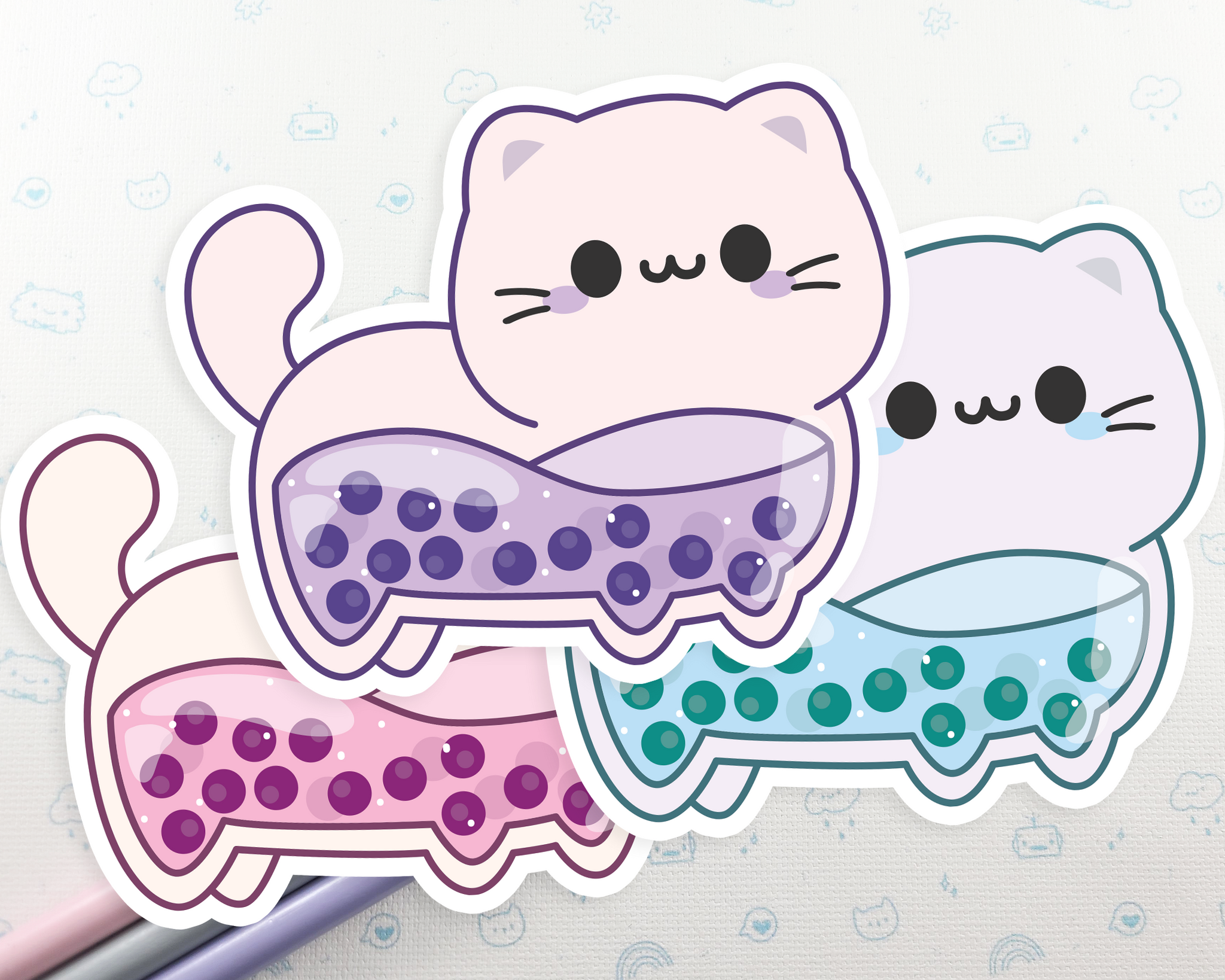 Boba Cat Stickers