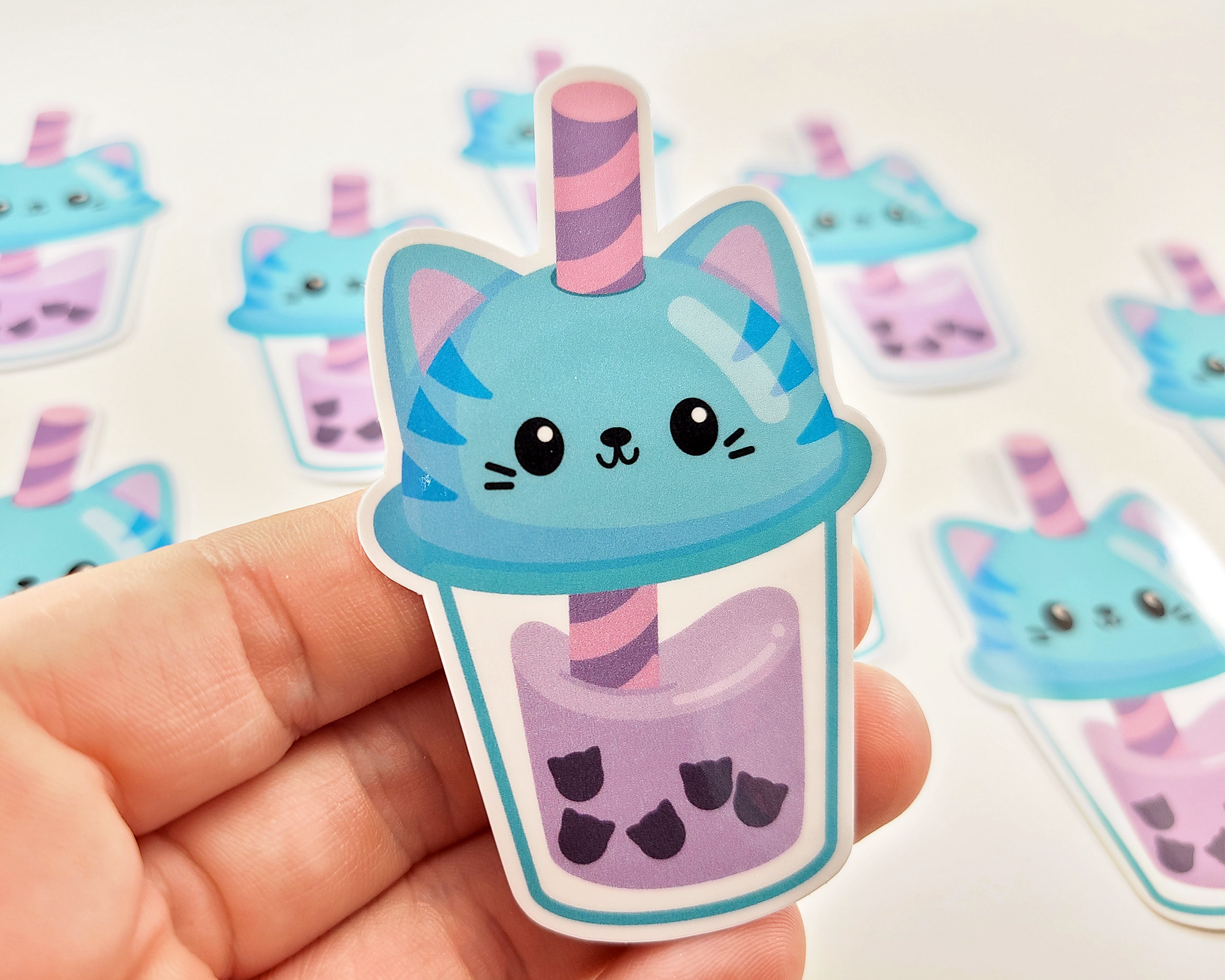 Boba Cat Cup Sticker