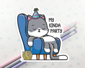 Cat My Kinda Party Sticker