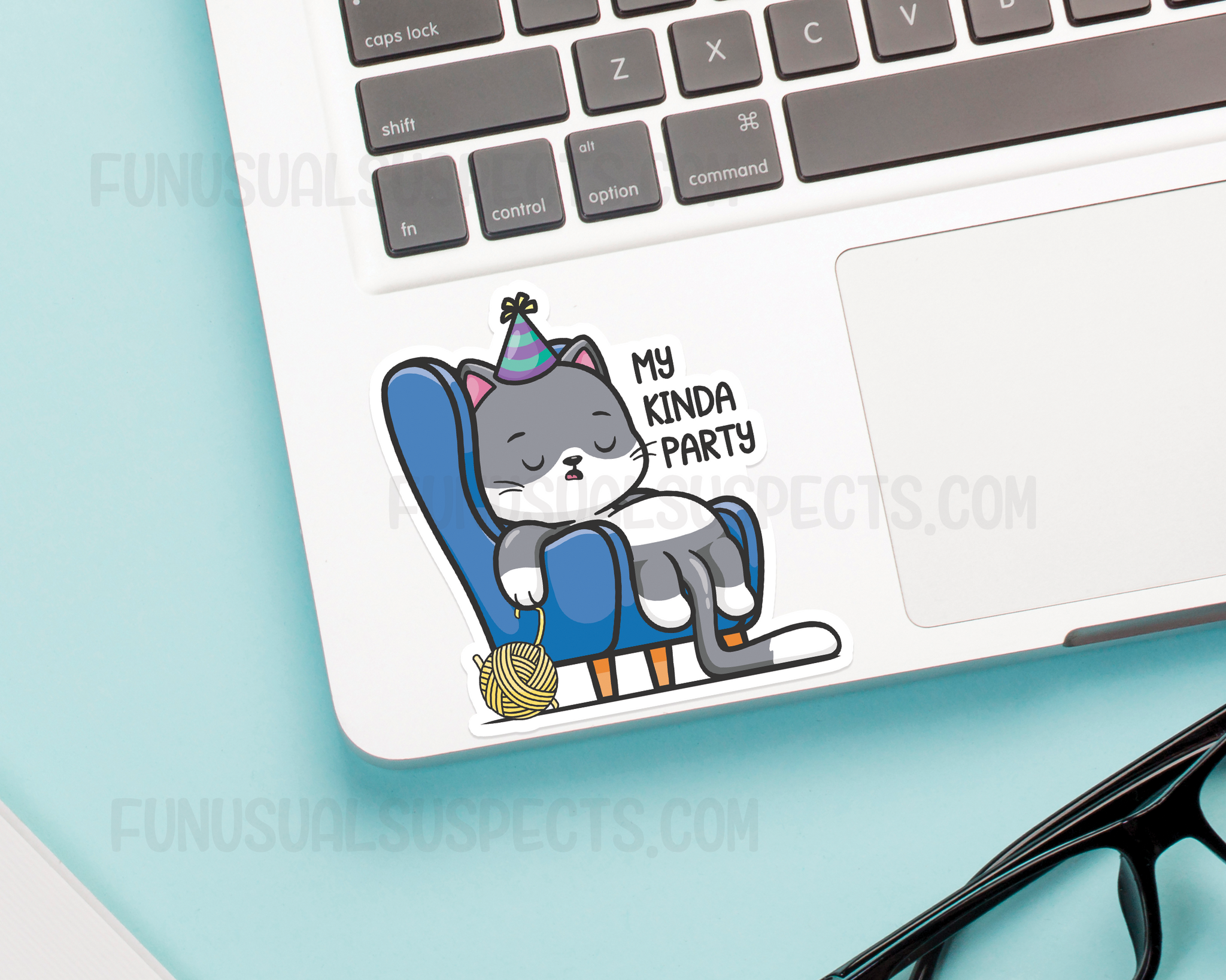 Cat My Kinda Party Sticker