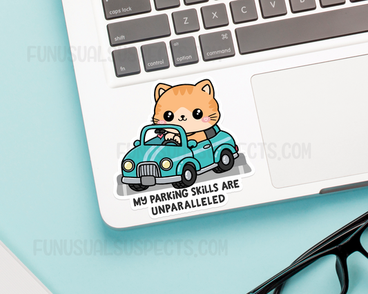Cat Parallel Parking Sticker