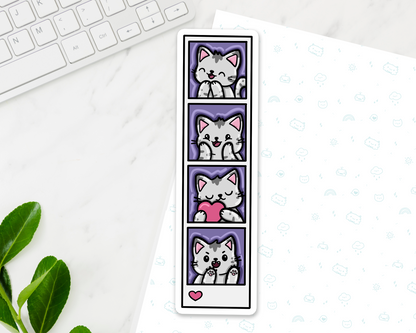 Cat Photo Booth Strip Long Sticker