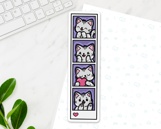 Cat Photo Booth Strip Long Sticker