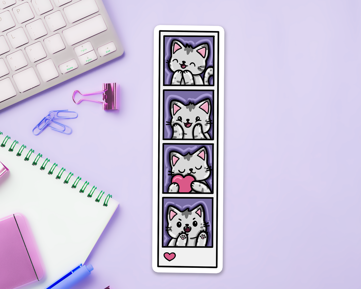 Cat Photo Booth Strip Long Sticker