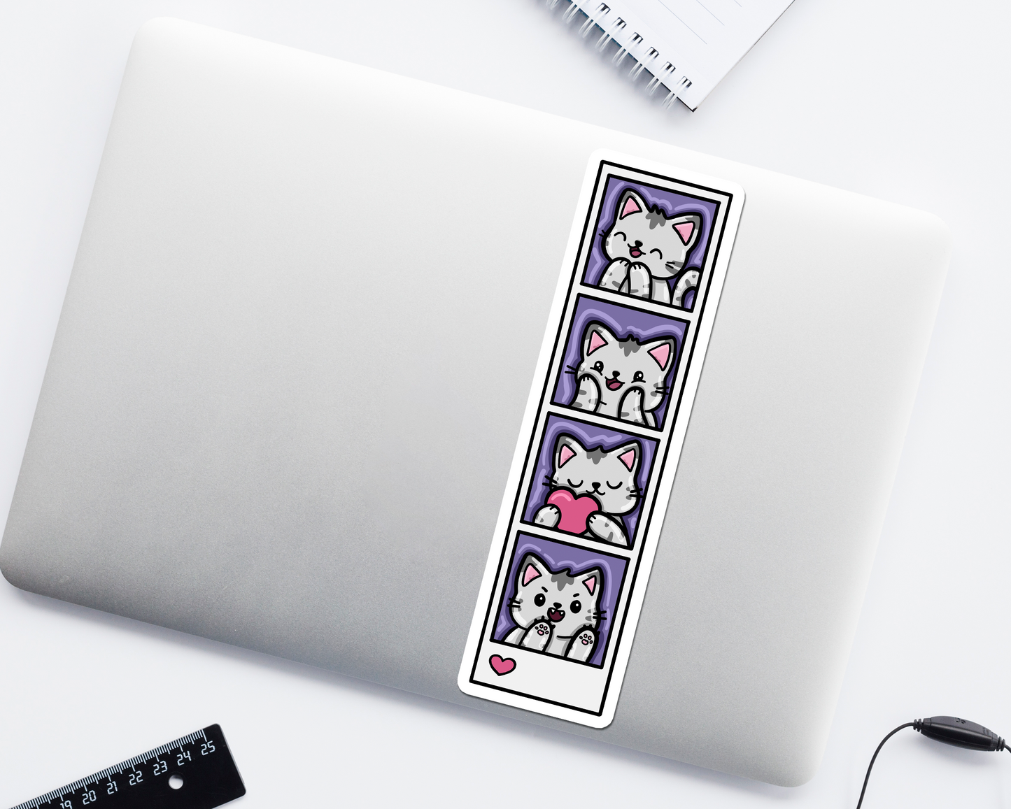 Cat Photo Booth Strip Long Sticker