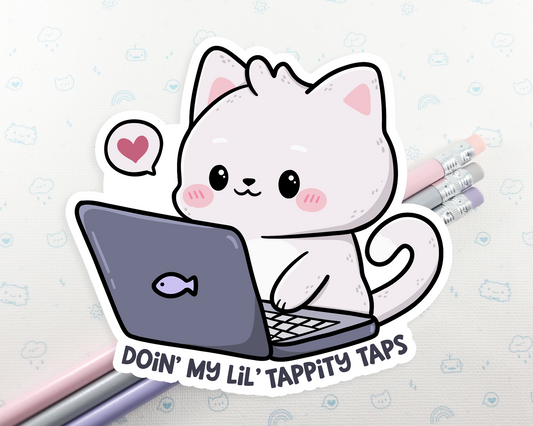 Cat Tappity Taps Sticker