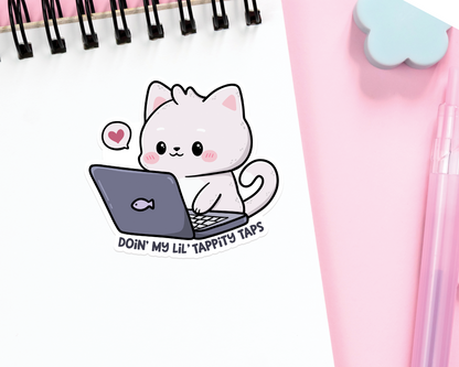 Cat Tappity Taps Sticker
