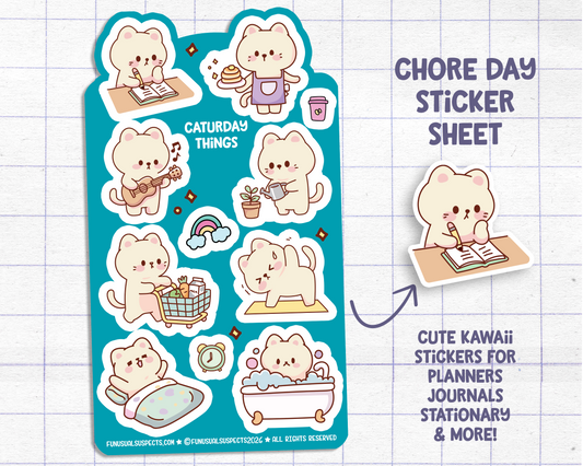 Cat Chores Sticker Sheet