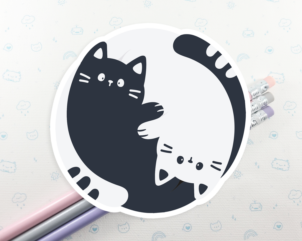 Cat Yin Yang Sticker