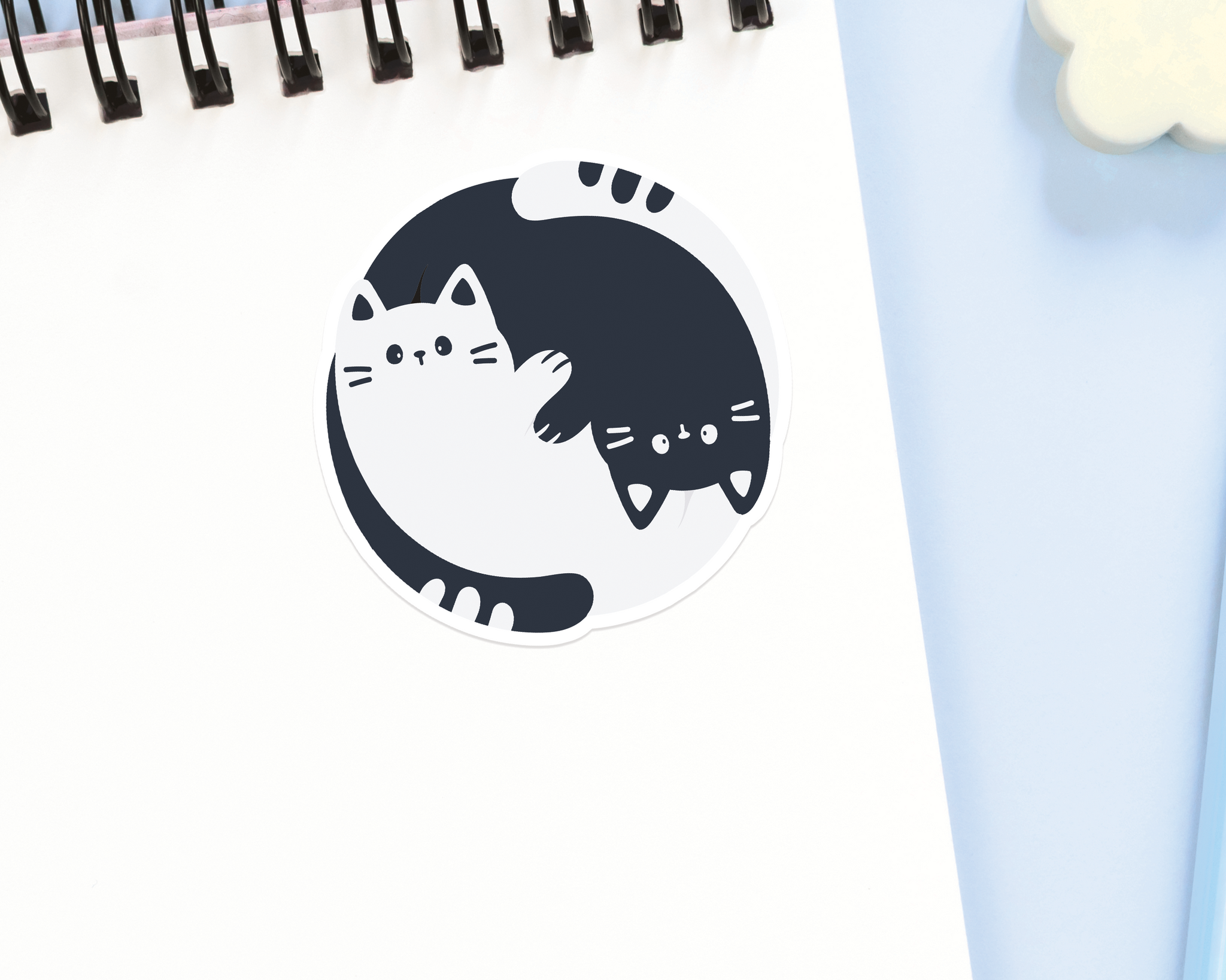 Cat Yin Yang Sticker