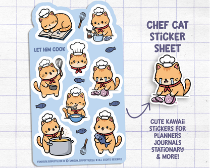 Chef Cat Sticker Sheet