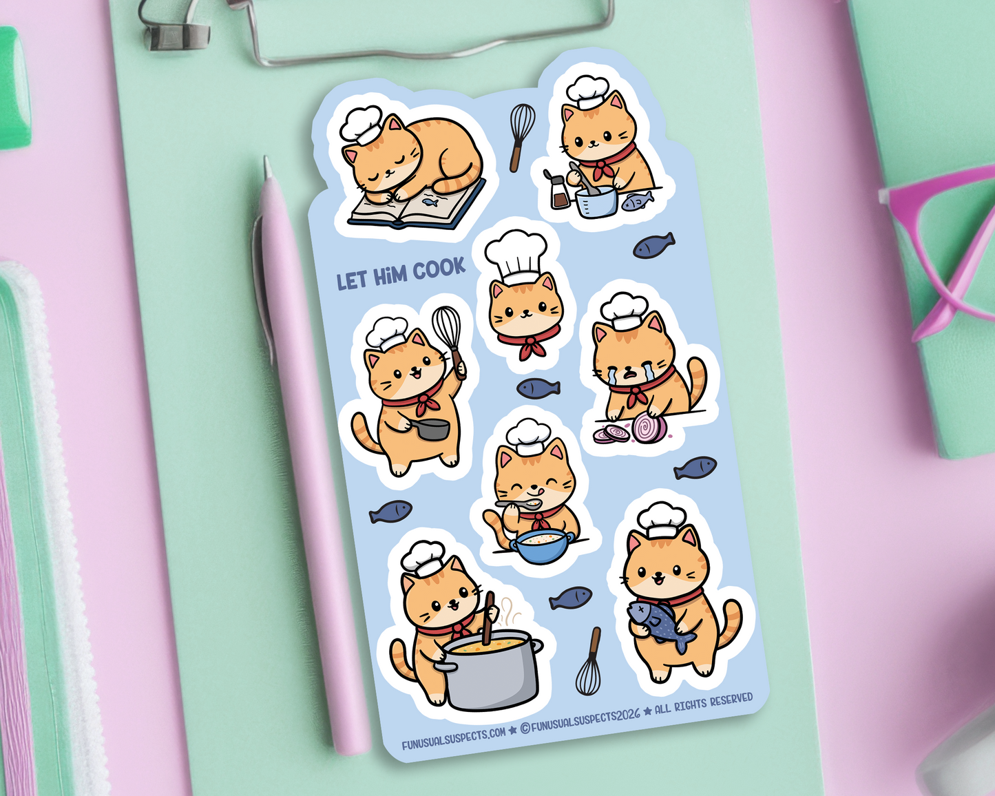 Chef Cat Sticker Sheet