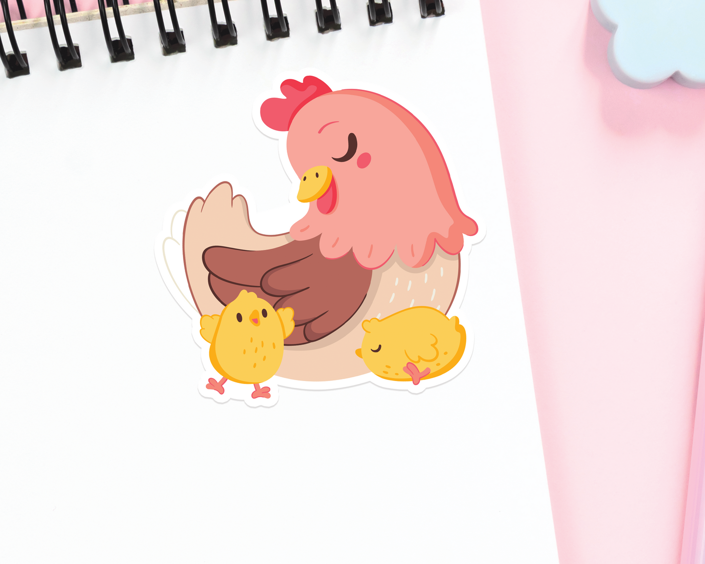 Chicken and Chicks Sticker