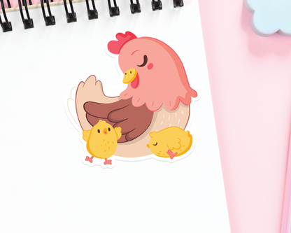 Chicken and Chicks Sticker