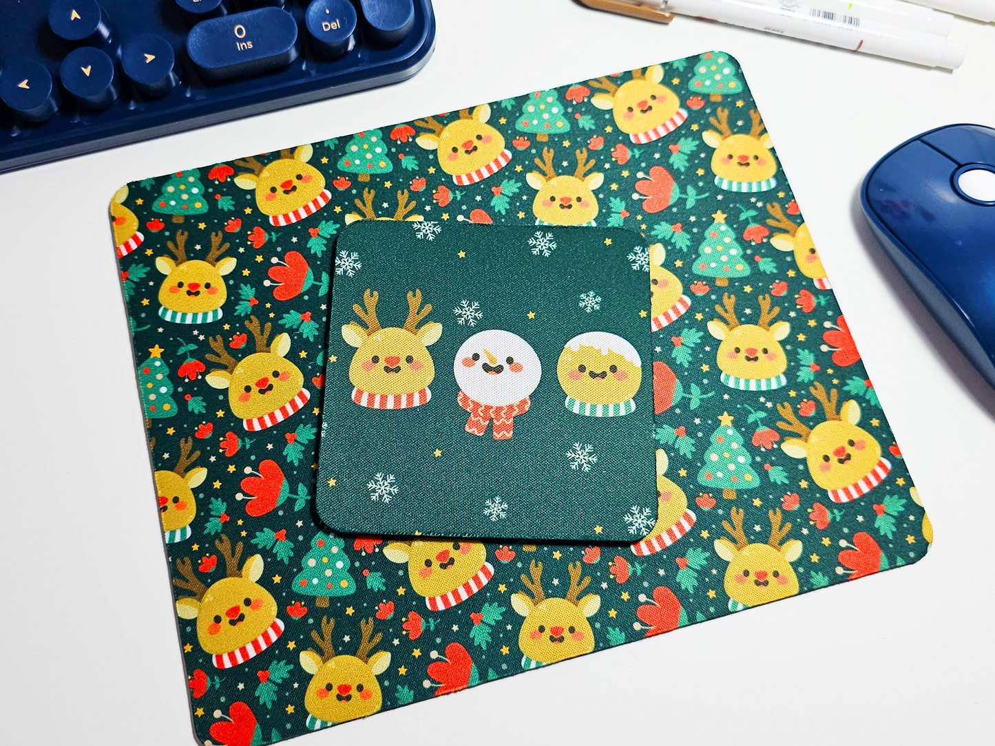 Christmas Mousepad and Coaster Set