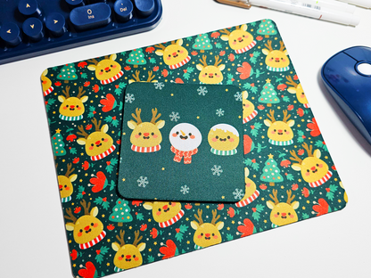 Christmas Mousepad and Coaster Set