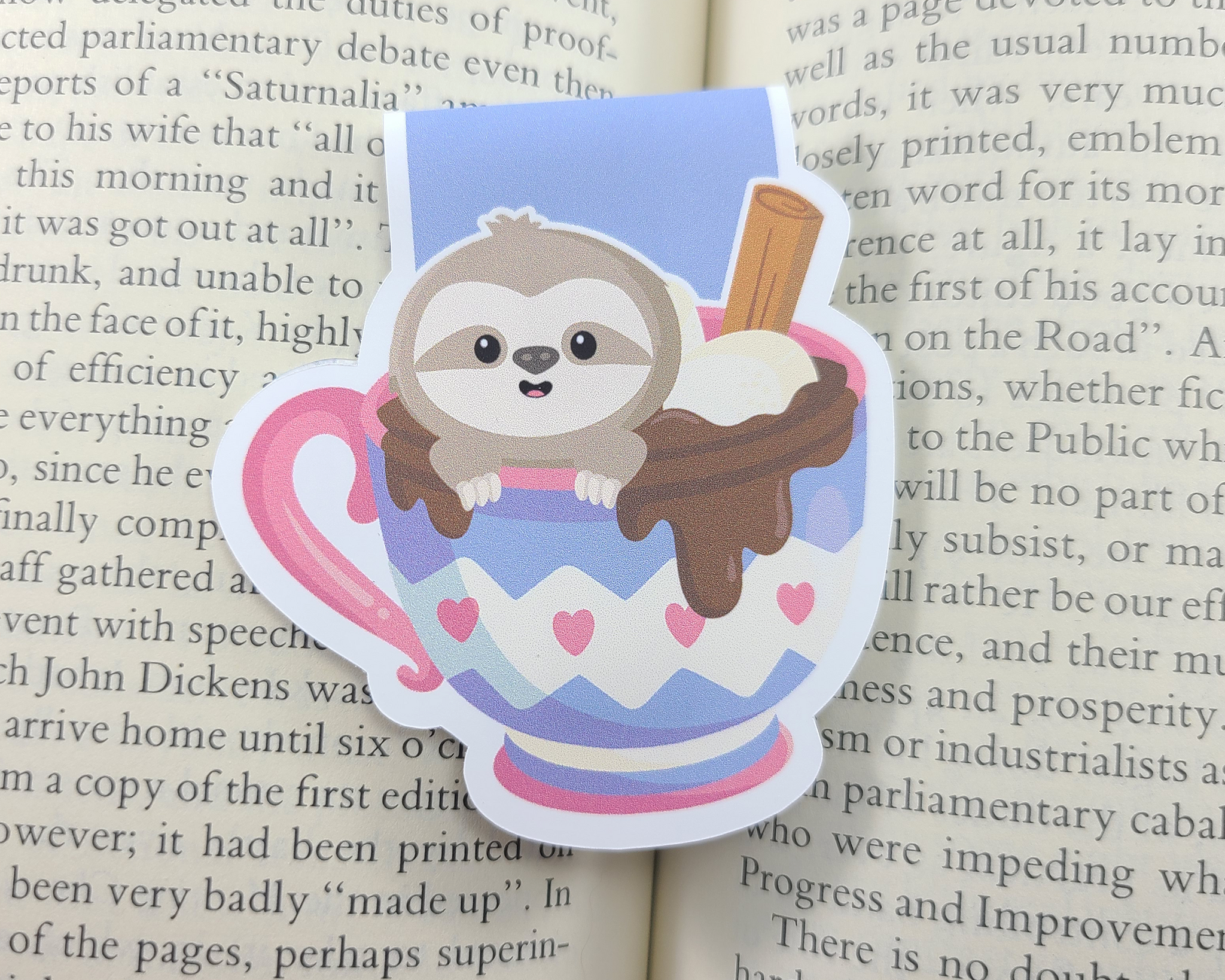 Cocoa Sloth Magnetic Bookmark