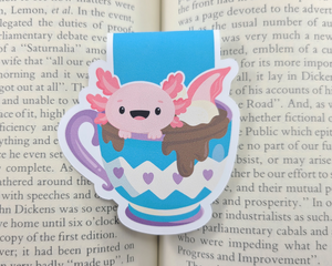 Cocoa Axolotl Magnetic Bookmark