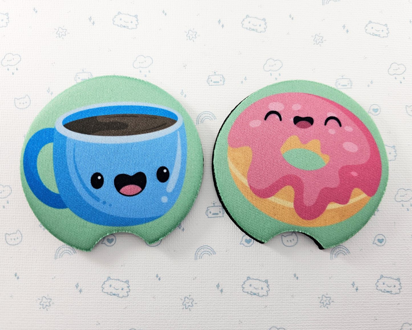 Coffee & Donut Car Coasters