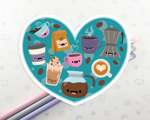 Heart Coffee Sticker