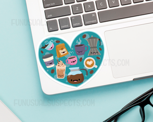 Heart Coffee Sticker