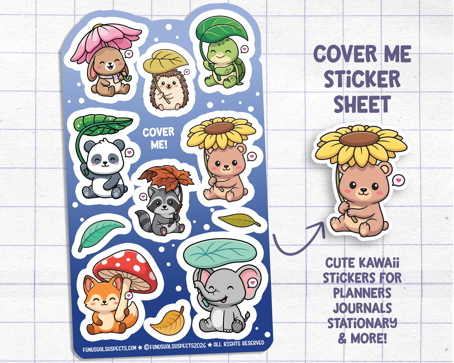 Animals Cover Me Sticker Sheet