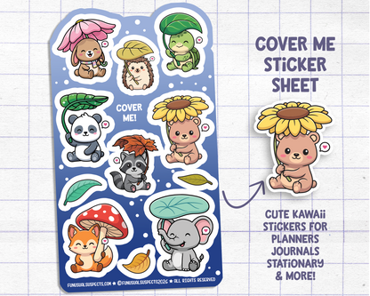 Animals Cover Me Sticker Sheet