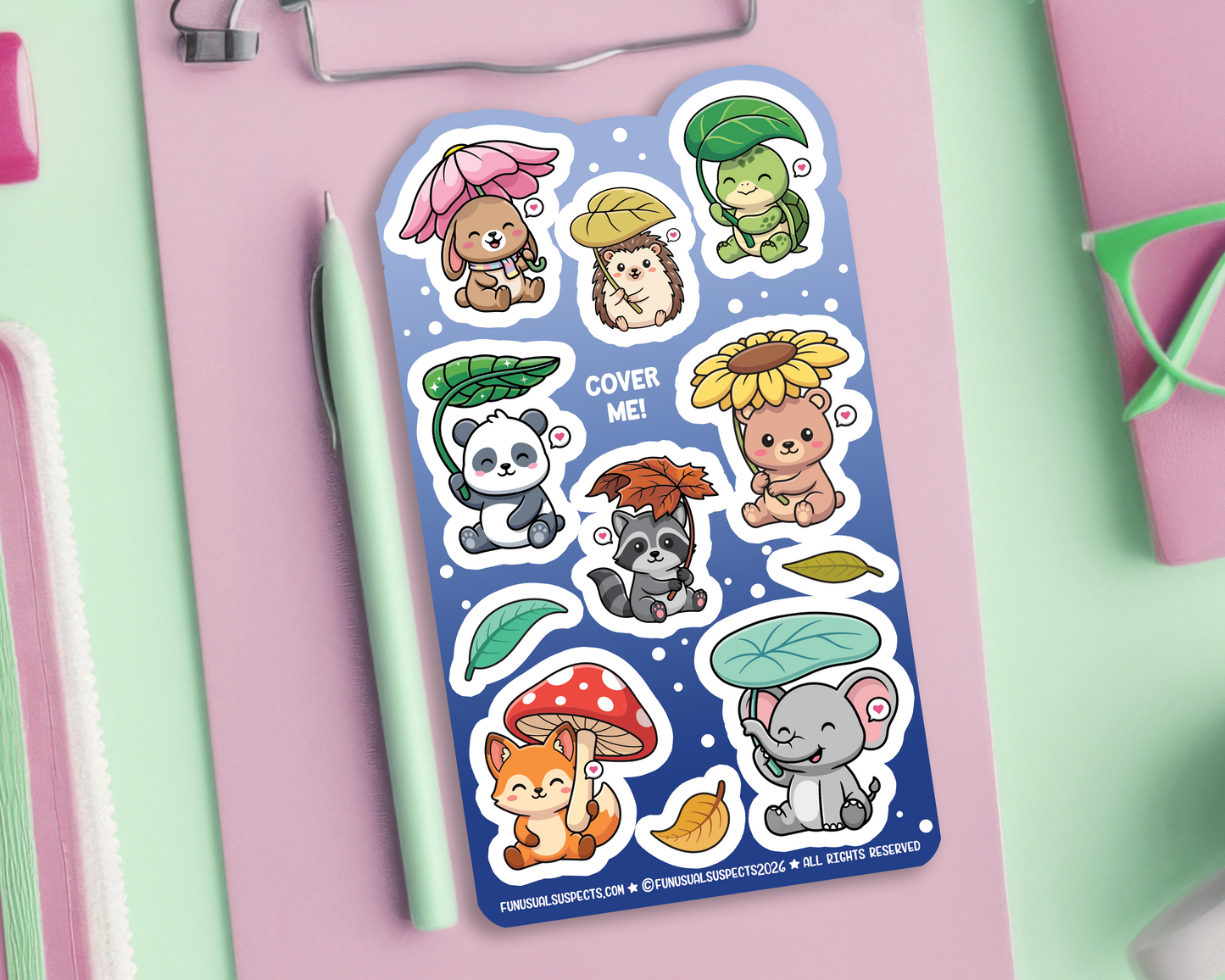 Animals Cover Me Sticker Sheet
