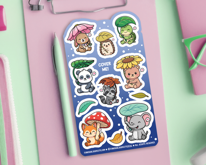 Animals Cover Me Sticker Sheet