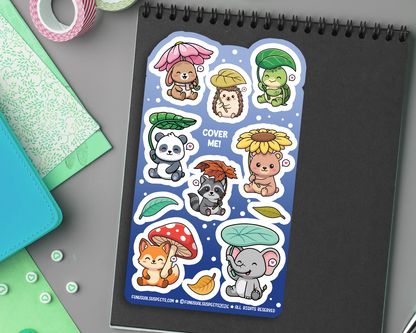 Animals Cover Me Sticker Sheet
