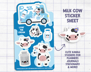 Cow Milk Delivery Sticker Sheet