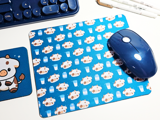 Cow Mousepad and Coaster Set